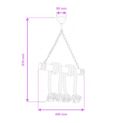 Brilagi - Luster na reťazi KOS 4xE27/60W/230V buk