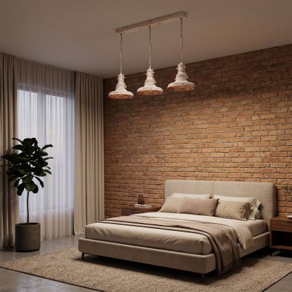 Brilagi - Luster na reťazi PYRONIC 3xE27/40W/230V krémová/patina