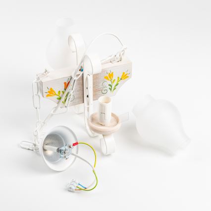 Brilagi - Luster na reťazi QUEEN 2xE14/40W/230V buk/krémová