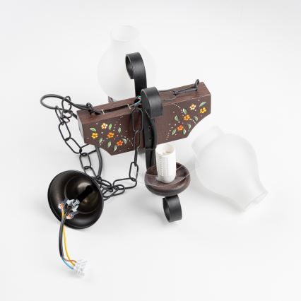 Brilagi - Luster na reťazi QUEEN 2xE14/40W/230V buk/wenge