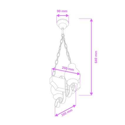 Brilagi - Luster na reťazi QUEEN 2xE14/40W/230V buk/wenge