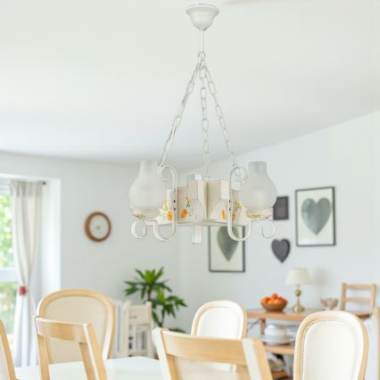 Brilagi - Luster na reťazi QUEEN 3xE14/40W/230V buk/krémová