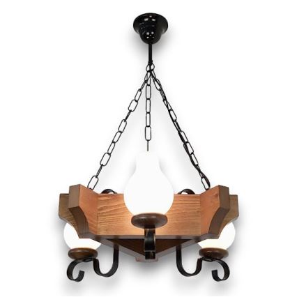 Brilagi - Luster na reťazi QUEEN 3xE14/40W/230V buk/orech