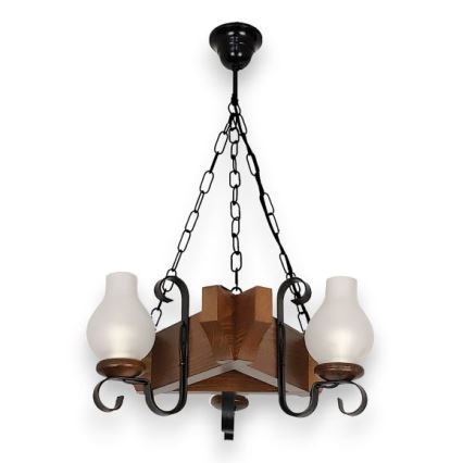 Brilagi - Luster na reťazi QUEEN 3xE14/40W/230V buk/orech