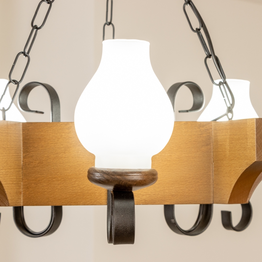 Brilagi - Luster na reťazi QUEEN 3xE14/40W/230V buk/orech