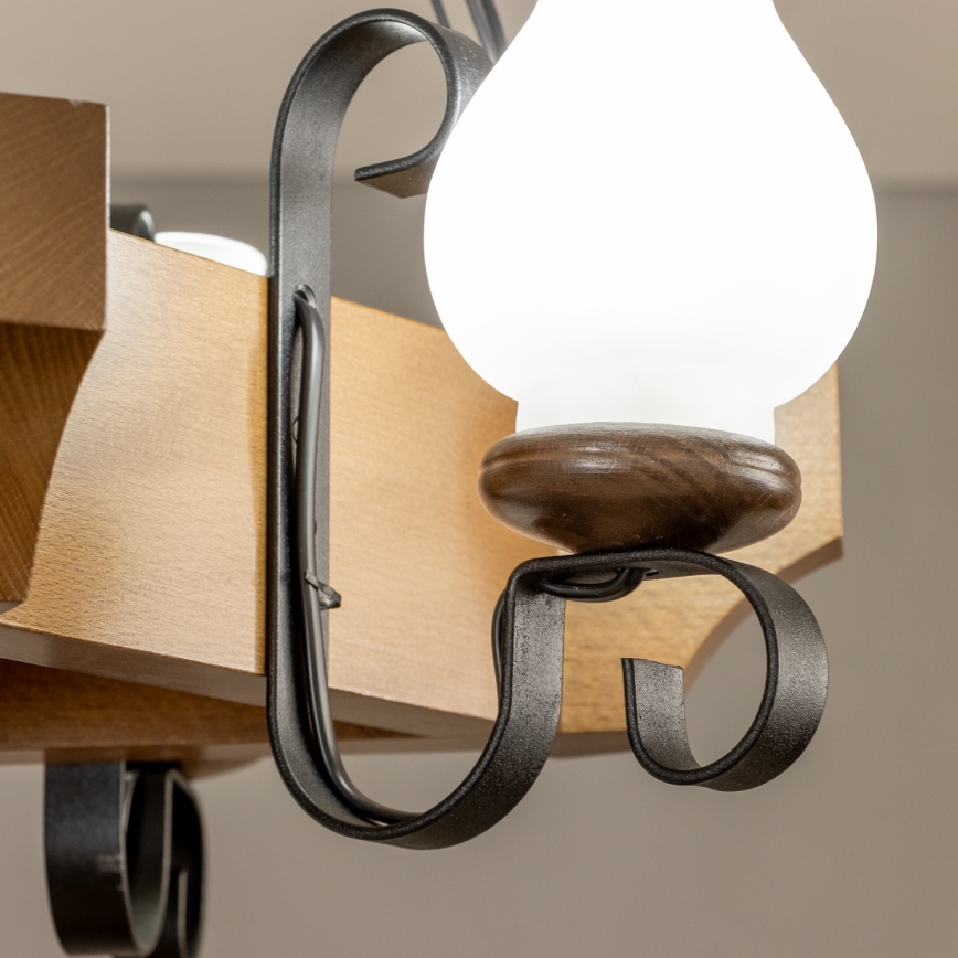 Brilagi - Luster na reťazi QUEEN 3xE14/40W/230V buk/orech