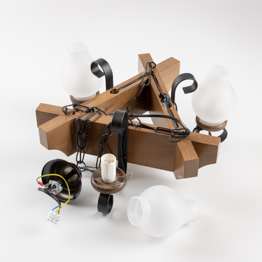 Brilagi - Luster na reťazi QUEEN 3xE14/40W/230V buk/orech