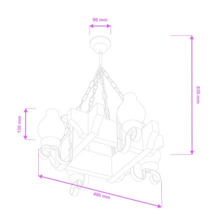 Brilagi - Luster na reťazi QUEEN 4xE14/40W/230V buk