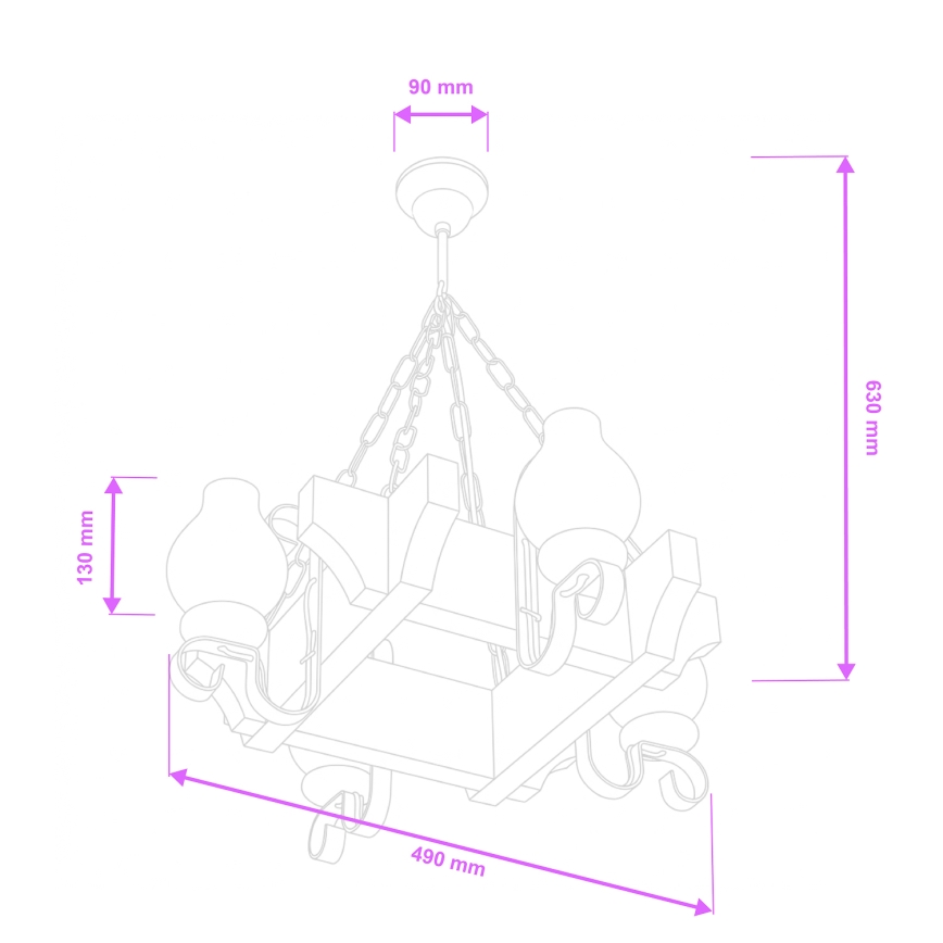 Brilagi - Luster na reťazi QUEEN 4xE14/40W/230V buk