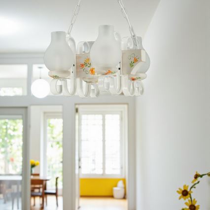 Brilagi - Luster na reťazi QUEEN 4xE14/40W/230V buk/krémová