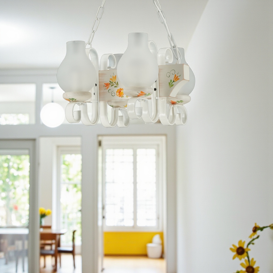 Brilagi - Luster na reťazi QUEEN 4xE14/40W/230V buk/krémová