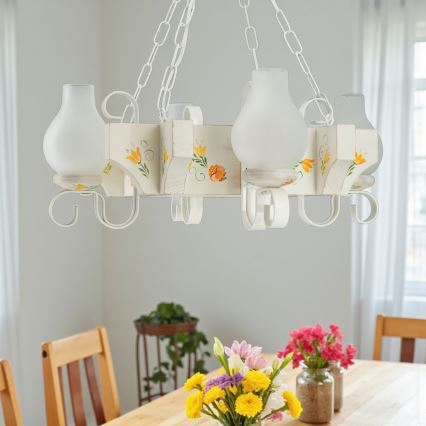 Brilagi - Luster na reťazi QUEEN 4xE14/40W/230V buk/krémová