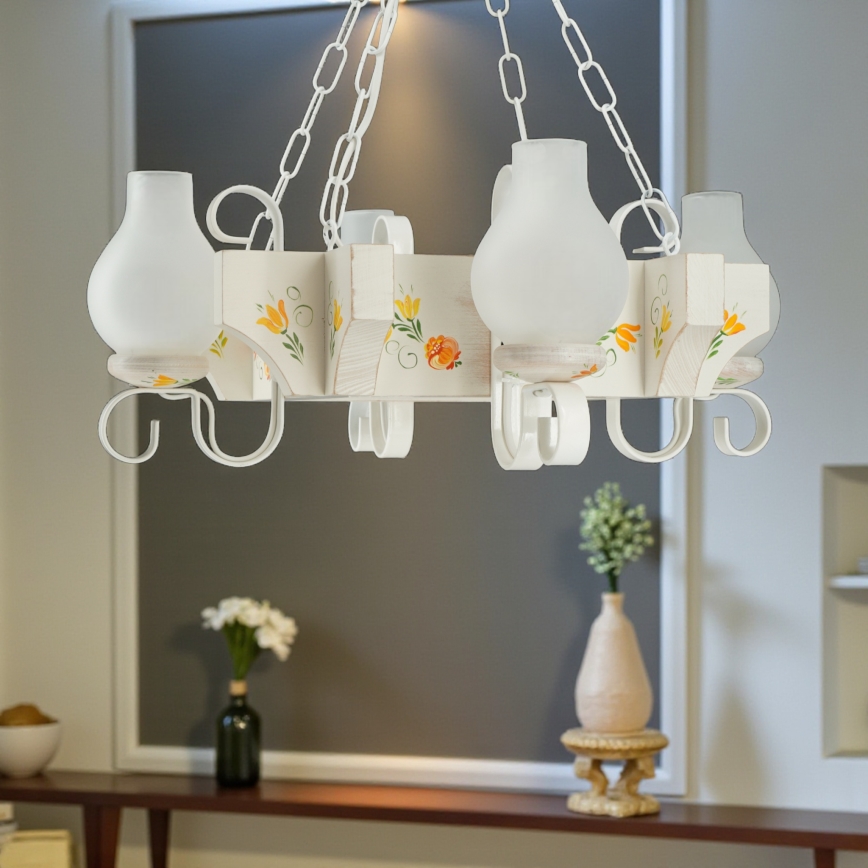 Brilagi - Luster na reťazi QUEEN 4xE14/40W/230V buk/krémová