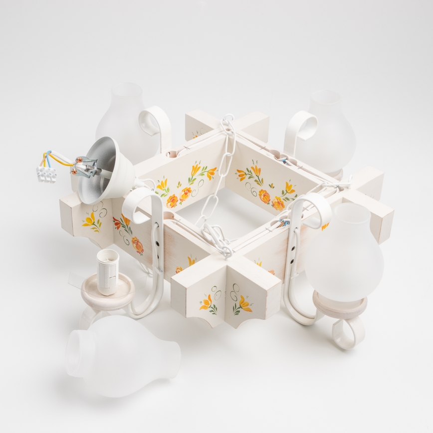 Brilagi - Luster na reťazi QUEEN 4xE14/40W/230V buk/krémová