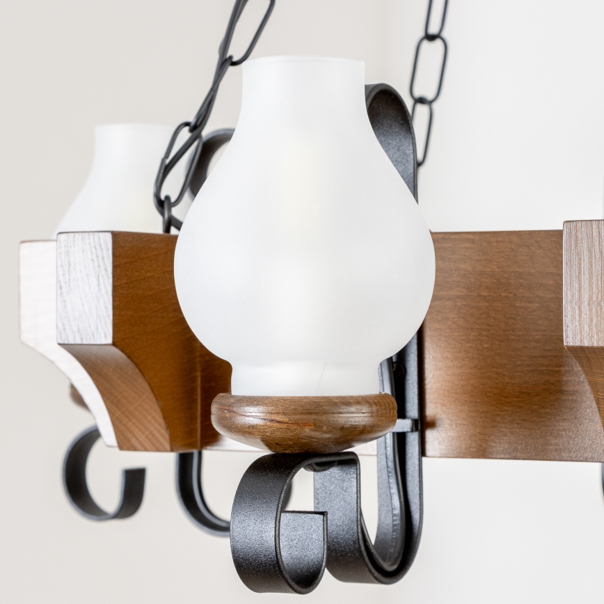 Brilagi - Luster na reťazi QUEEN 4xE14/40W/230V buk/orech