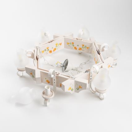 Brilagi - Luster na reťazi QUEEN 6xE14/40W/230V buk/krémová