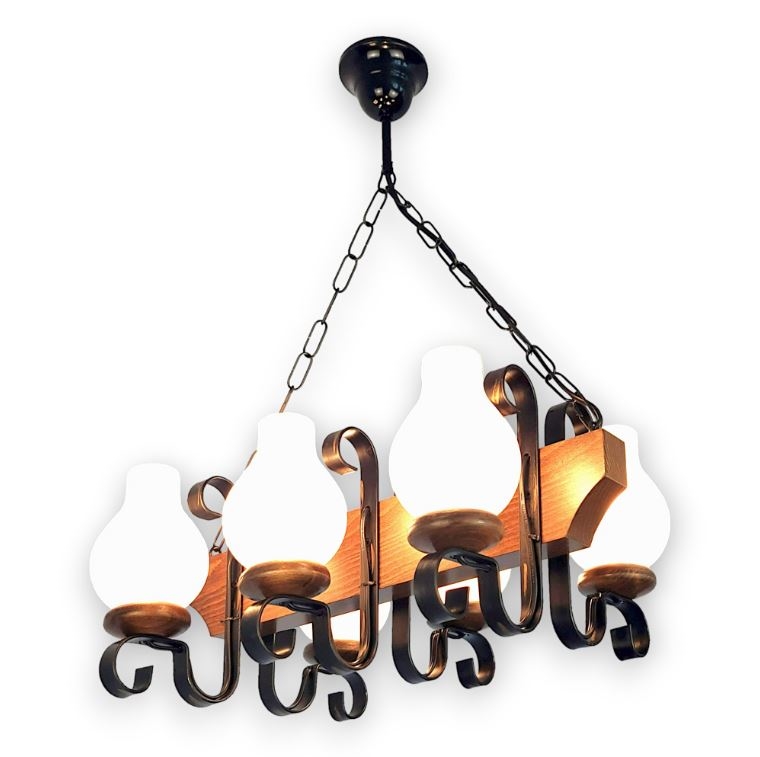 Brilagi - Luster na reťazi QUEEN 6xE14/40W/230V buk/orech