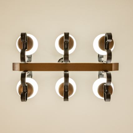 Brilagi - Luster na reťazi QUEEN 6xE14/40W/230V buk/orech