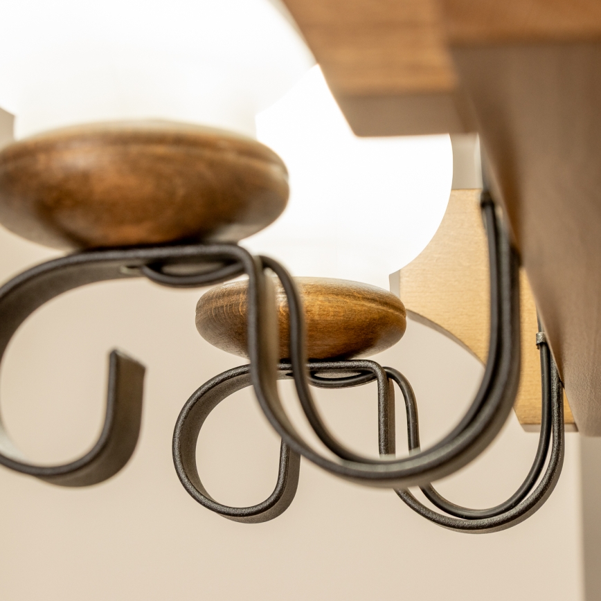 Brilagi - Luster na reťazi QUEEN 8xE14/40W/230V buk/orech