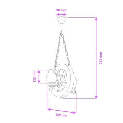 Brilagi - Luster na reťazi ROATA 2xE14/40W/230V buk/orech
