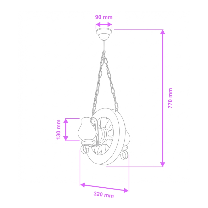 Brilagi - Luster na reťazi ROATA 2xE14/40W/230V buk/orech