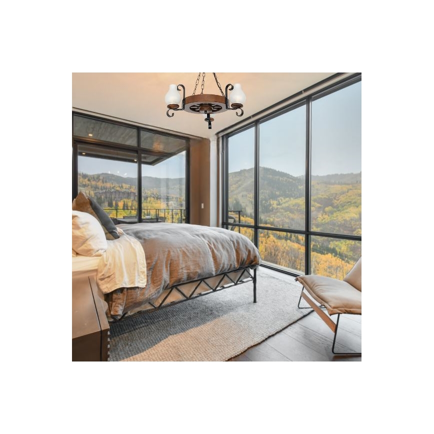 Brilagi - Luster na reťazi ROATA 3xE14/40W/230V buk/orech