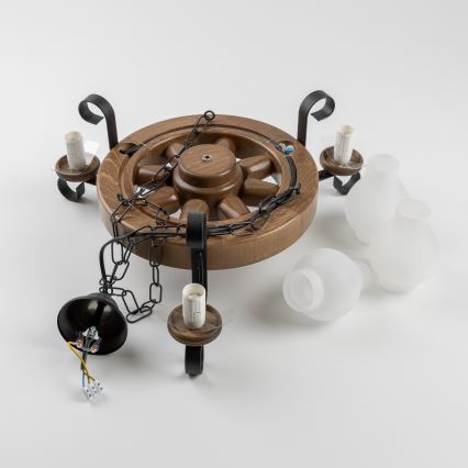 Brilagi - Luster na reťazi ROATA 3xE14/40W/230V buk/orech