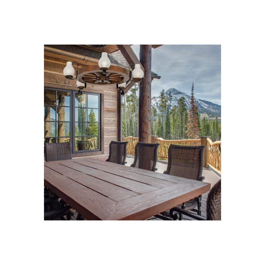 Brilagi - Luster na reťazi ROATA 5xE14/40W/230V buk/orech