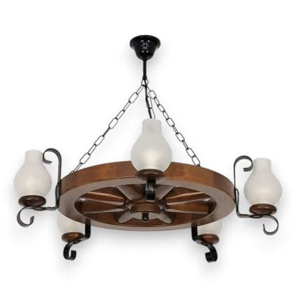 Brilagi - Luster na reťazi ROATA 5xE14/40W/230V buk/orech