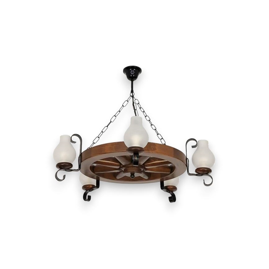 Brilagi - Luster na reťazi ROATA 5xE14/40W/230V buk/orech