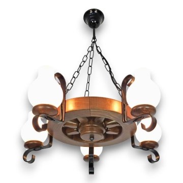 Brilagi - Luster na reťazi ROATA 5xE14/40W/230V buk/orech