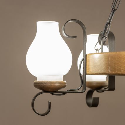 Brilagi - Luster na reťazi ROATA 5xE14/40W/230V pr. 50 cm buk/orech