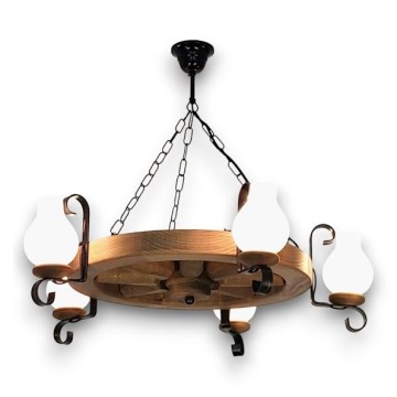 Brilagi - Luster na reťazi ROATA 5xE14/40W/230V pr. 70 cm buk