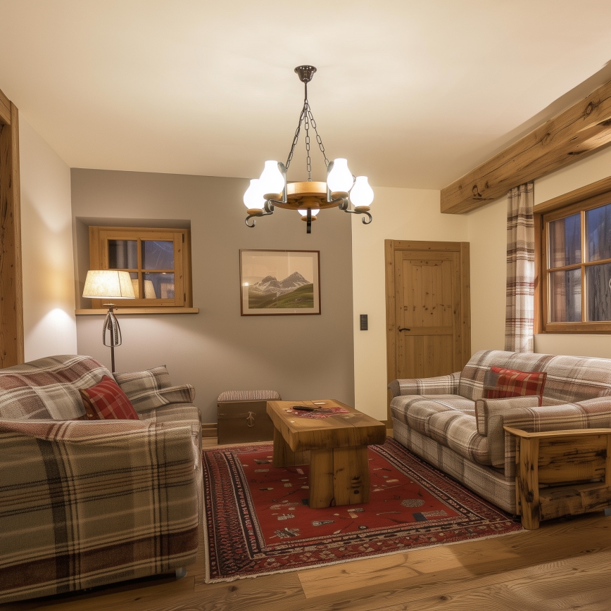 Brilagi - Luster na reťazi ROATA 5xE14/40W/230V, priemer 50 cm, buk