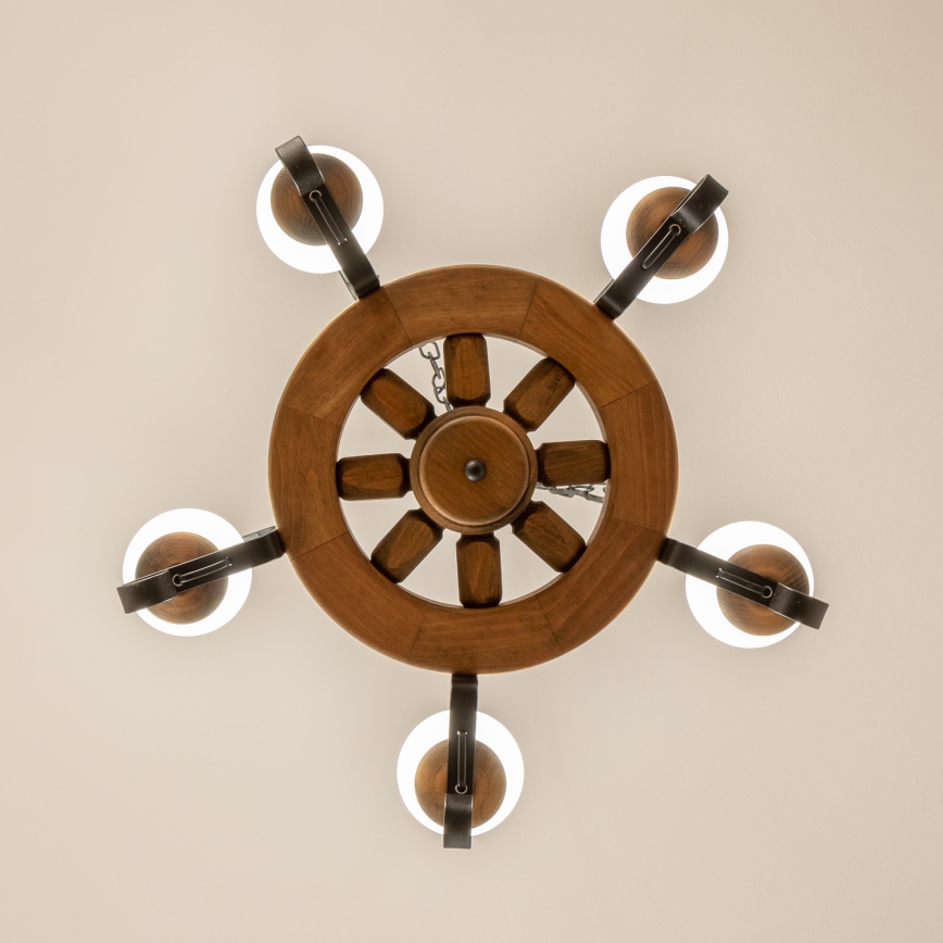 Brilagi - Luster na reťazi ROATA 5xE14/40W/230V, priemer 50 cm, buk