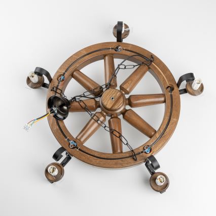 Brilagi - Luster na reťazi ROATA 5xE14/40W/230V priemer 70 cm buk/orech