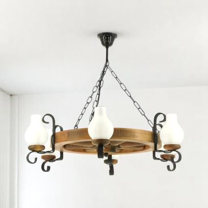 Brilagi - Luster na reťazi ROATA 6xE14/40W/230V buk