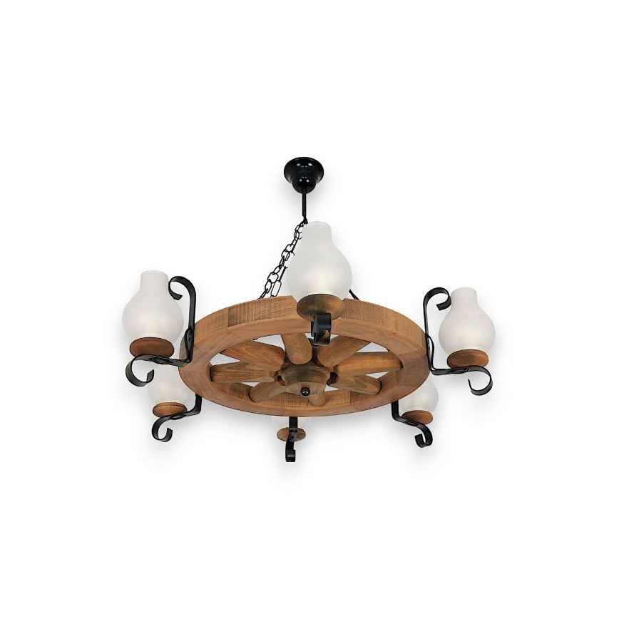 Brilagi - Luster na reťazi ROATA 6xE14/40W/230V buk