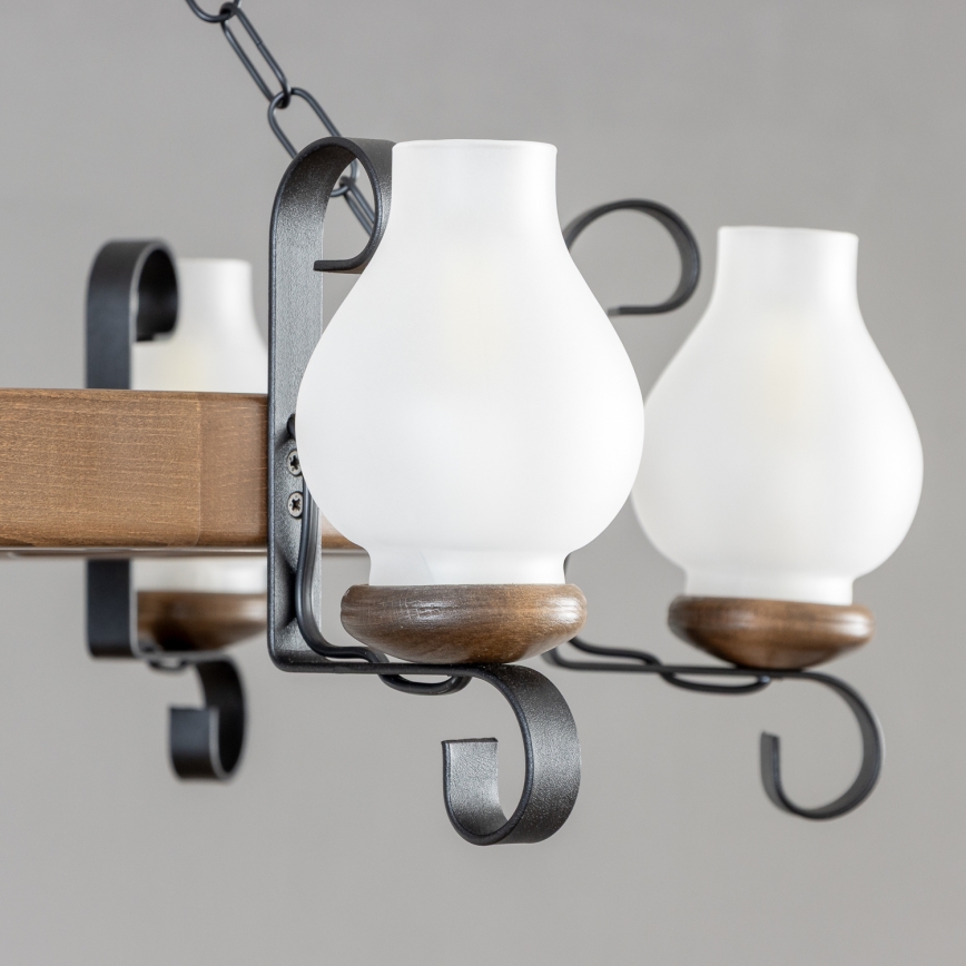 Brilagi - Luster na reťazi ROATA 6xE14/40W/230V priemer 70 cm buk/orech