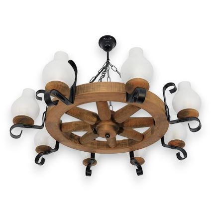 Brilagi - Luster na reťazi ROATA 8xE14/40W/230V buk