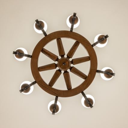 Brilagi - Luster na reťazi ROATA 8xE14/40W/230V pr. 70 cm buk/orech