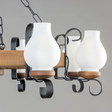 Brilagi - Luster na reťazi ROATA 8xE14/40W/230V priemer 70 cm buk