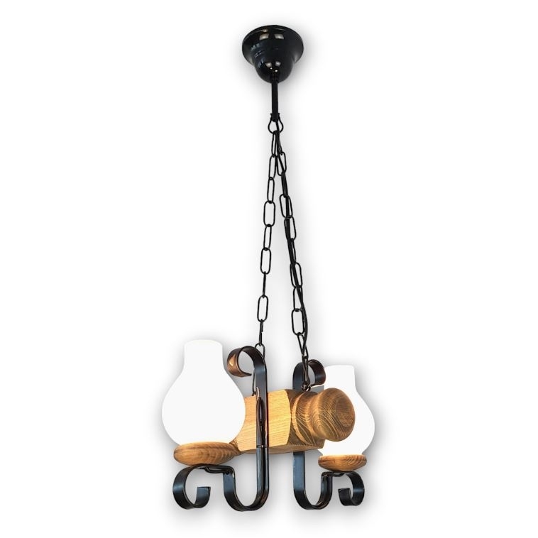 Brilagi - Luster na reťazi RUSTIC 2xE14/40W/230V buk