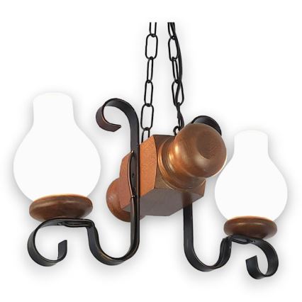 Brilagi - Luster na reťazi RUSTIC 2xE14/40W/230V buk/orech