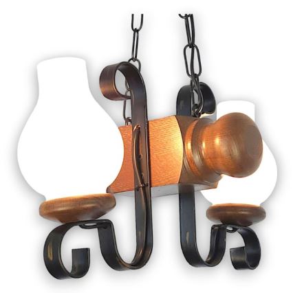 Brilagi - Luster na reťazi RUSTIC 2xE14/40W/230V buk/orech