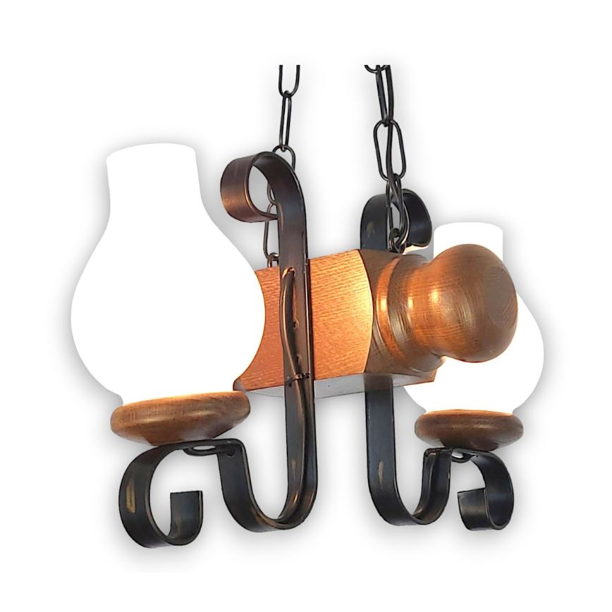 Brilagi - Luster na reťazi RUSTIC 2xE14/40W/230V buk/orech