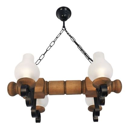 Brilagi - Luster na reťazi RUSTIC 4xE14/40W/230V buk