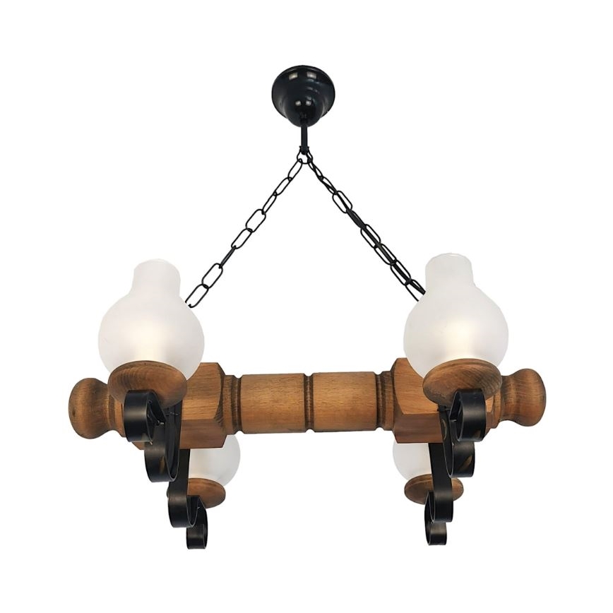 Brilagi - Luster na reťazi RUSTIC 4xE14/40W/230V buk