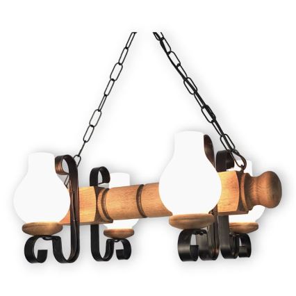 Brilagi - Luster na reťazi RUSTIC 4xE14/40W/230V buk