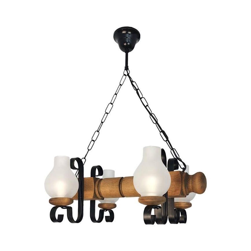Brilagi - Luster na reťazi RUSTIC 4xE14/40W/230V buk